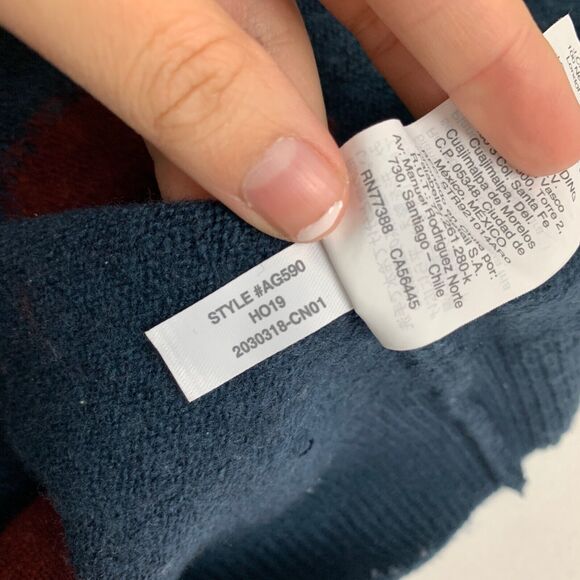 Madewell Sweater Womens XS Extra Small Navy Red Polka Dot Graystone Wool Blend - Picture 11 of 13